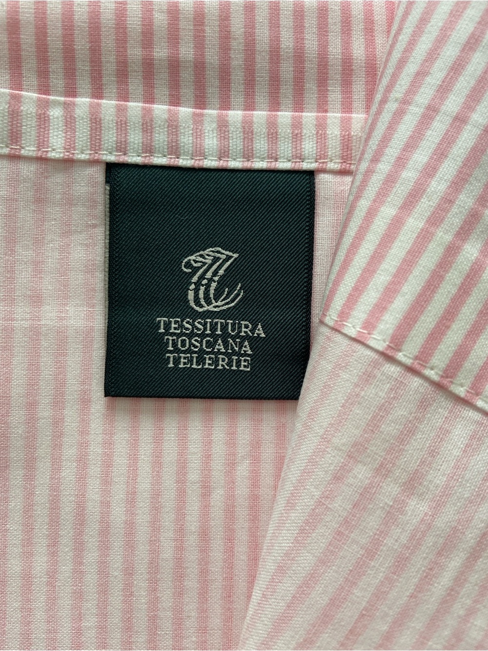 Tessitura Toscana Telerie King Set Sheets And Pillowcases Stripe Pink White NEW - Picture 3 of 14
